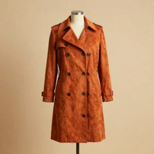 1974 Burnt Orange Suede Trench
