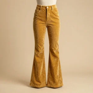 Mustard High-Waisted Corduroy Flares