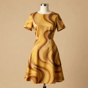 1968 Mod Swirl Shift Dress