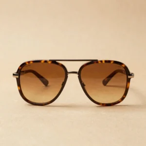 70s Oversized Amber Aviator Sunglasses